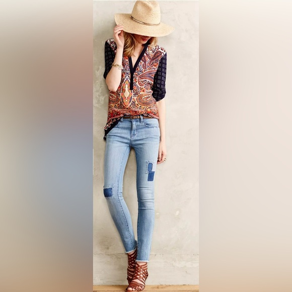 Anthropologie Pilcro and The Letterpress Stet Fray Hem Ankle Jeans High Rise - Picture 1 of 13